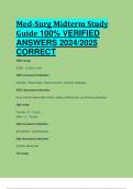 BEST REVIEW Med-Surg Midterm Study Guide 100% VERIFIED  ANSWERS 2024/2025  CORRECT