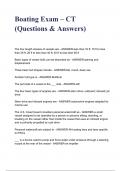 Boating Exam – CT (Questions & Answers) with complete solution