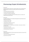 Pharmacology Chapter 26 Antibacterials questions well answers 2024