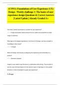 (C1W1): Foundations of User Experience (UX)  Design - Weekly challenge 1: The basics of user  experience design Questions & Correct Answers  | Latest Update |Already Graded A+