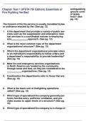 Chapter Test 1 (IFSTA 7th Edition) Essentials of Fire Fighting Verified A+