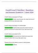 CrossFit Level 3 Nutrition | Questions and Answers Graded A+ | Latest 2024