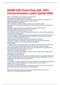 NASM CNC Exam Prep with 100% Correct Answers Latest Update 2024