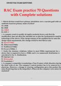 RAC Exam practice 70 Questions with Complete solution