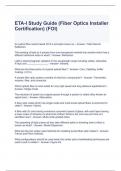 ETA-I Study Guide (Fiber Optics Installer Certification) (FOI) Questions and Answers