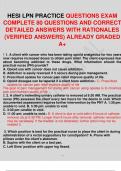 HESI LPN PRACTICE QUESTIONS EXAM COMPLETE 80 QUESTIONS AND CORRECT DETAILED ANSWERS WITH RATIONALES (VERIFIED ANSWERS) ALREADY GRADED A+.