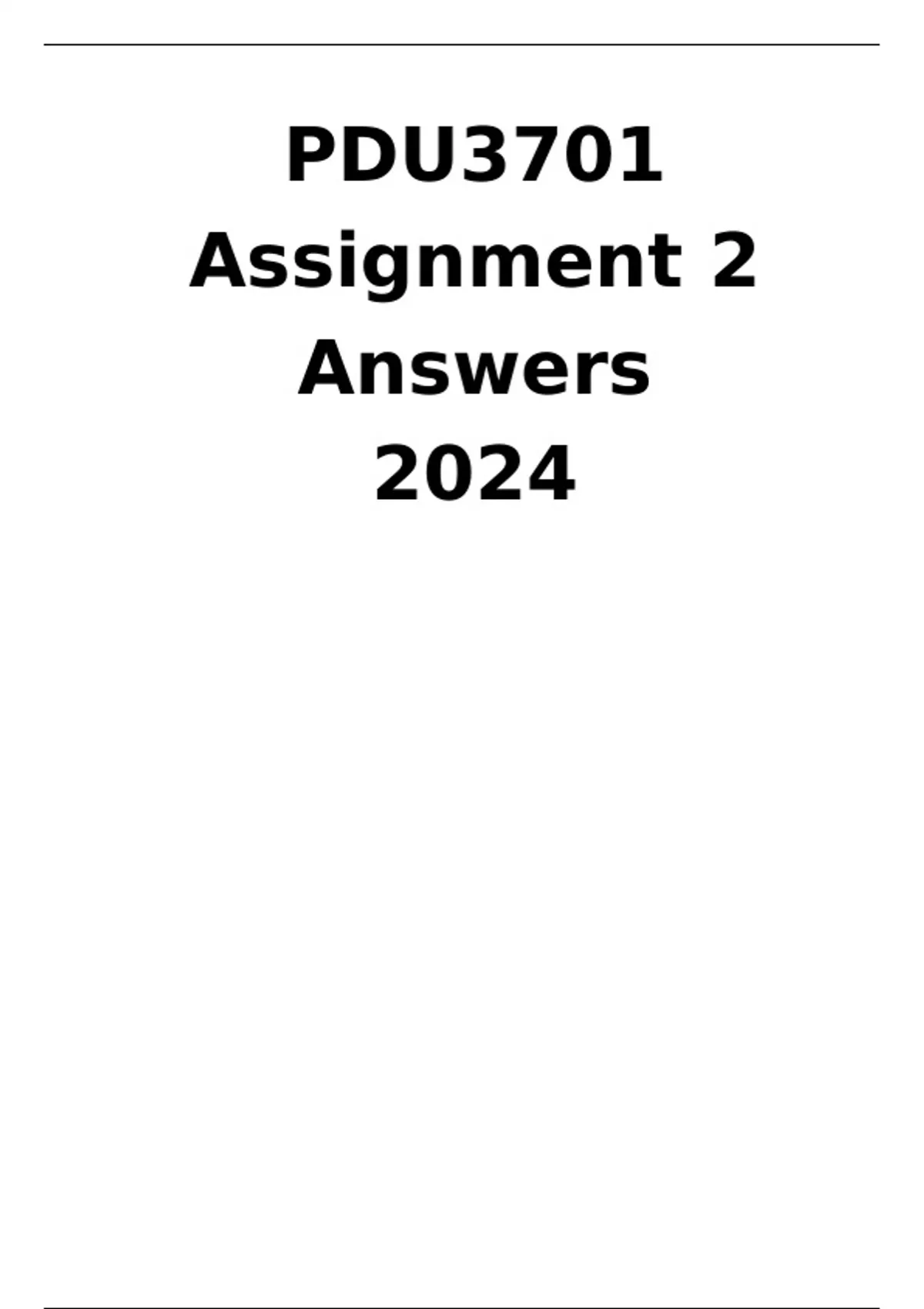 PDU3701 ASSIGNMENT 2(ANSWERS) 2024 - PDU3701 - Stuvia SA