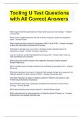 Tooling U Test Questions with All Correct Answers 