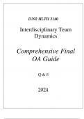 (WGU D392) HLTH 2140 INTERDISCIPLINARY TEAM DYNAMICS COMPREHENSIVE FINAL OA GUIDE