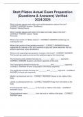 Stott Pilates Actual Exam Preparation (Questions & Answers) Verified  2024/2025