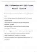 HSA 3111 Questions with 100% Correct Answers | Graded A