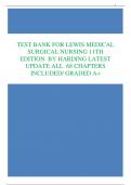 TEST BANK FOR LEWIS MEDICAL  SURGICAL NURSING 11TH  EDITION BY HARDING LATEST  UPDATE ALL 68 CHAPTERS  INCLUDED/ GRADED A+