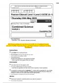 2023 Pearson Edexcel Level 1/Level 2 GCSE (9–1) Combined Science 1SC0/1PF PAPER 3 Question Paper and Mark Scheme Combined Unveiling Excellence!!