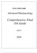 (WGU D116) NURS 6800 ADVANCED PHARMACOLOGY COMPREHENSIVE FINAL OA