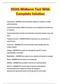 SIS315 Midterm Test With Complete Solution