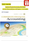 TEST BANK For Corporate Financial Accounting, 16th Edition by Carl S. Warren Jeff Jones, Verified All Chapters 1 - 14, Complete Latest Version 