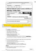 2023 Pearson Edexcel Level 1/Level 2 GCSE (9–1) Italian 1IN0/1F PAPER 1: Listening and understanding in Italian Question Paper and Mark Scheme Combined Unveiling Excellence!!