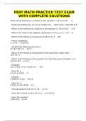 PERT MATH PRACTICE TEST EXAM WITH COMPLETE SOLUTIONS