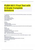 BUNDLE FOR PUBH 6011 EXAM QUESTIONS AND ANSWERS GRADED A+