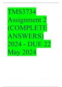 TMS3734 Assignment 2 (COMPLETE ANSWERS) 2024 - DUE 22 May 2024