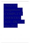 TMS3734 Assignment 2 (COMPLETE ANSWERS) 2024 - DUE 22 May 2024