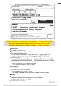 2023 Pearson Edexcel Level 3 GCE Arabic UNIT 1: Translation into English, Reading Comprehension and Writing (research question) in Arabic Question Paper and Mark Scheme Combined Unveiling Excellence!!