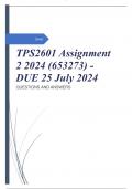 TPS2601 Assignment 2 2024 (653273) - DUE 25 July 2024