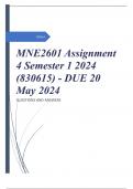 MNE2601 Assignment 4 Semester 1 2024 (830615) - DUE 20 May 2024