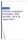 TPS2601 Assignment 50 Portfolio 2024 (653302) - DUE 28 August 2024