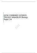 AQA GCSE COMBINED SCIENCE: TRILOGY  Biology Paper 2H   MARK SCHEME FOR JUNE 2023   8464/B/2H