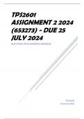 TPS2601 Assignment 2 2024 (653273) - DUE 25 July 2024