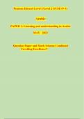 Pearson Edexcel Level 1/Level 2 GCSE (9–1) Arabic PAPER 1: Listening and understanding in Arabic MAY 2023 Question Paper and Mark Scheme Combined Unveiling Excellence!!