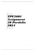 TPF2601 Assignment 50 Portfolio 2024