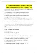 ATI Standard Quiz- Medical surgical Final Test Questions and Answers, A+