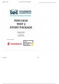 UPDATED TEST BANK OF  PSYC1010  TEST 2 STUDY PACKAGE WITH MULTIPLE QUESTIONS AND CORRECT ANSWERS GRADED A+