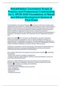 Rehabilitation Counselors Scope of Practice and Professional Credentialing 1st 5, HPCR 5330 Foundations of Rehab and Ethical Development Quizzes & Final Exam