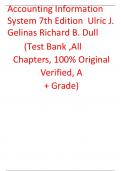 Test Bank For Accounting Information System 7e Ulric J. Gelinas Richard B. Dull