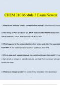 CHEM 210 Module 8 Exam Newest Questions and Answers (2023 / 2024) (Verified Answers) A+