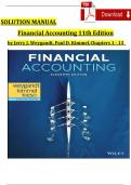 Solution Manual For Financial Accounting, 11th Edition by Jerry J. Weygandt, Paul D. Kimmel, Complete Chapters 1 - 13, Verified Latest Version 