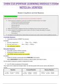 CHEM 210 (PORTAGE LEARNING) MODULE 5 EXAM  NOTES (A+ VERIFIED)