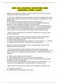 NUR 2214 EXAM/81 QUESTIONS AND ANSWERS (FINAL EXAM)