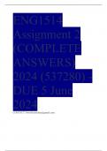 ENG1514 Assignment 2 (COMPLETE ANSWERS) 2024 (537280) - DUE 5 June 2024