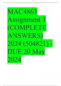 MAC4863 Assignment 3 (COMPLETE ANSWERS) 2024 (504821) - DUE 20 May 2024