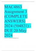 MAC4863 Assignment 3 (COMPLETE ANSWERS) 2024 (504821) - DUE 20 May 2024