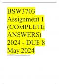 BSW3703 Assignment 1 (COMPLETE ANSWERS) 2024 - DUE 8 May 2024