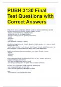 PUBH 3130 Final Test Questions with Correct Answers 