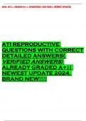 ATI REPRODUCTIVE QUESTIONS WITH CORRECT DETAILED ANSWERS( VERIFIED ANSWERS) ALREADY GRADED A+|| NEWEST UPDATE 2024. BRAND NEW!!!! 2024 ATI||| GRADED A+||| GURANTEED 100% PASS|| NEWEST UPDATES