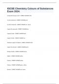 IGCSE Chemistry Colours of Substances Exam 2024.