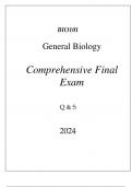 (FORTIS) BIO101 GENERAL BIOLOGY COMPREHENSIVE FINAL EXAM Q & S 2024.