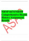 NRNP 6675/NR509 Comprehensive Health History Assignment Results